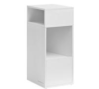 SONGMICS HOME Comodino Sottile, Snapsemble Montaggio Rapido, Tavolino con 2 Scomparti Aperti e 1 Cassetto, per Camera da Letto, 30 x 25 x 59,4 cm, Bianco Neve LET911WE01
