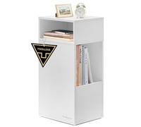 SONGMICS HOME Comodino Sottile, Toolless Montaggio Super Veloce Senza Attrezzi, Tavolino con 2 Scomparti Aperti e 1 Cassetto, per Camera da Letto, 30 x 25 x 59,4 cm, Bianco Neve LET911WE01