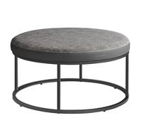 SONGMICS HOME LUIZ Collection ULOM078G01 - Pouf, Tavolino rotondo, poggiapiedi, piano reversibile, seduta imbottita, tavolino minimalista, telaio in acciaio, carico massimo 299,4 kg, per soggiorno