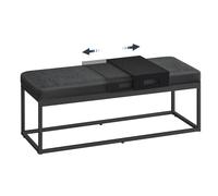 SONGMICS HOME LUIZ Collection ULOM081B01V1 - Panca ottomana con parte superiore reversibile, scarpiera con piccolo ripiano rimovibile, carico massimo 299,4 kg, per camera da letto, soggiorno, ingresso