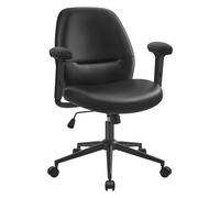 SONGMICS HOME Sedia Girevole, Sedia da Ufficio con Braccioli Regolabili, Altezza Regolabile, Seduta Ampia e Morbida, Supeficie di PU, Nero Inchiostro OBG035B01