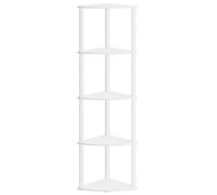SONGMICS HOME Superfast LBC610W01 - Scaffale angolare a 5 ripiani, 38,3 x 27 x 139 cm, per soggiorno, camera da letto, cucina, bianco neve