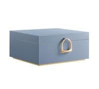 SONGMICS Joyero 2 Capas, Joyero con Asa, Bandeja Flexible para Joyas, Caja para Joyas, Efecto Flotante, 20,5 x 24 x 11 cm, Idea Regalo, Azul Nublado JBC165Q01