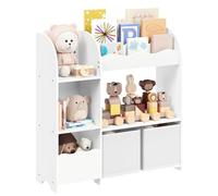 SONGMICS Libreria bambini, Scaffale per Giocattoli con 2 Ceste portagiochi | Libreria montessoriana per bambini, Mobile Cameretta, Stanza dei Giochi, Soggiorno, Bianco Nuvola, Collezione TEZA GKR042W01