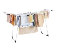 SONGMICS LLR518W01 - Stendibiancheria metale, 56,5 x 173 x 96,5 cm, con supporto per calze, per vestiti e asciugamani