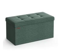 SONGMICS MAZIE Collezione - Cassapanca, Pouf Contenitore da 76 cm, Poggiapiedi Pieghevole, Panca Fondo Letto, Montaggio Facile, per Soggiorno, Camera da Letto, Entrata, Verde Vintage LSF047C01