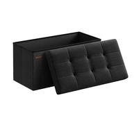 SONGMICS MAZIE Collezione - Cassapanca, Pouf Contenitore da 76 cm, Poggiapiedi Pieghevole, Panca Fondo Letto, Montaggio Facile, per Soggiorno, Camera da Letto, Entrata, Nero Inchiostro LSF047B01