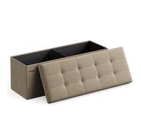 SONGMICS MAZIE Collezione - Cassapanca, Pouf Contenitore, Poggiapiedi Pieghevole da 38 x 110 x 38 cm, Ottomano, Portante 300 kg, per Soggiorno, Camera da Letto, Entrata, Marrone Cammello LSF077R01