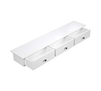 SONGMICS Mensola da Muro, Mensola da Parete con 3 Cassetti, Portata di 15 kg, 15 x 80 x 10 cm, Ingresso Soggiorno Ufficio, Montaggio Facile, Salvaspazio, Design Moderno, Bianco LWS085W01