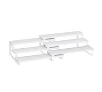 SONGMICS Mensole Cucina, Portaspezie, Set di 2 Organizzatori in Legno Ingegnerizzato, Scaffali Estensibili a 3 Ripiani, per Dispensa, Armadietto, Mobiletto, Bianco Neve e Bianco Nuvola KCS116W01
