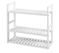 SONGMICS Mensole da Bagno con 3 Ripiani Regolabili in Bambù | Porta Piante da Parete o da Terra, per Soggiorno Balcone Cucina, 60 x 15 x 54 cm, Bianco, Collezione BAMBOU BCB13W