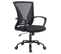 Songmics OBN22BK - Sedia da Ufficio, in Rete, Girevole, Regolabile in Altezza, F