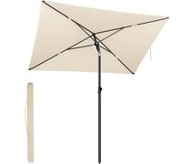 SONGMICS Ombrellone da Patio 232 x 149 cm, Parasole da Esterno, Protezione UPF 50+, Tettuccio Inclinabile, Giardino Terrazza Spiaggia, Borsa per il Trasporto, Base Non Inclusa, Beige GPU043LZ01