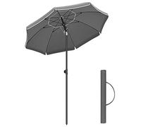 SONGMICS Ombrellone da Spiaggia, Ombrellone da Giardino con Protezione UPF 50+, Inclinabile, Portatile e Antivento, Stecche in Fibra di Vetro, Borsa da Trasporto