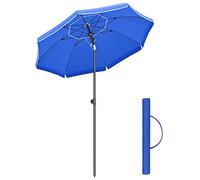 SONGMICS Ombrellone da Spiaggia, Ombrellone da Giardino con Protezione UPF 50+, Inclinabile, Portatile e Antivento, Stecche in Fibra di Vetro, Borsa da Trasporto