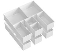 SONGMICS Organizer Armadio Cassettiera, Divisore per Cassetti, Set di 12, Scatole di Stoccaggio Pieghevoli in TNT, per Calze, Biancherie, Reggiseni, Cravatte, Sciarpe, Bianco Nuvola RDZ006W02