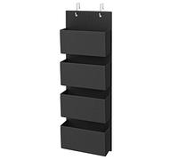SONGMICS Organizer Armadio da Appendere, 4 Tasche, 12x33,5x100cm | Organizer da Porta, per Camera da Letto, Bagno, Ufficio, Carta, TNT, Nero Inchiostro, Collezione TINA RDH004B01