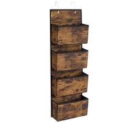 SONGMICS Organizer Armadio da Appendere Dietro Porta, Portaoggetti con 4 Tasche, per Camera da Letto, Ufficio, Dispensa, Cucina, 12 x 33,5 x 100 cm, Marrone Vintage RDH004X01