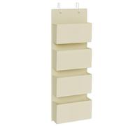SONGMICS Organizer Armadio da Appendere Dietro Porta, Portaoggetti con 4 Tasche, per Camera da Letto, Ufficio, Cucina, 12 x 33,5 x 100 cm, Beige RDH004Y01
