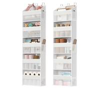 SONGMICS Organizer Armadio da Appendere, Portaoggetti da Appendere a 5 Scomparti, Organizzatore Armadio Salvaspazio con Tasche, 140 x 40 x 15 cm, Bianco Nuvola, Collezione Tina RDH011WH01