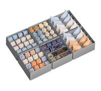 SONGMICS Organizer Cassetti Pieghevole, Divisori per Armadio Interno, Set di 6, 28/32 x 26 x 10 cm, Organizer Biancheria Intima Salvaspazio, Grigio Tortora, Collezione Tina RUS018GD01