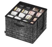 SONGMICS Organizer Scarpe, 1 Pezzo, Coperchio Trasparente, Maniglie | Scatole Contenitori Scarpe, Ciascuno per fino a 16 Paia, Nero Inchiostro, Collezione TINA LSP601B01