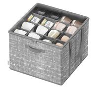 SONGMICS Organizer Scarpe, Set di 2, Ciascuno per Fino a 16 Paia, Scatole Contenitori Scarpe, Maniglie, Coperchio Trasparente, per Camera da Letto Ingresso Armadio, Grigio Giunco LSP602G01