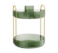 SONGMICS Organizer Trucchi Rotondo a 2 Livelli, Porta Cosmetici Girevole, Separabile, Organizzatore Portagioielli per Toeletta, Camera da Letto, Bagno, Verde Pallido JKA012C01
