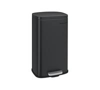 SONGMICS Pattumiera da Cucina 30L, Cestino a Pedale, Acciaio | Coperchio a Chiusura Morbida e Secchio Interno, Nero Inchiostro, Collezione PLUSHIC LTB03BK