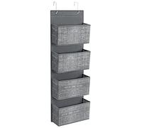 SONGMICS RDH004G11 - Organizer da appendere a 4 scomparti, per camera da letto, ufficio, 12 x 33,5 x 100 cm, colore: grigio melange