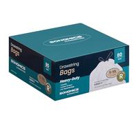 SONGMICS Sacchi Spazzatura, 10 L, Sacchetti per Immondizia Rifiuti con Manici a Cordoncino, 80 Pezzi, Codice R, Resistenti, Scatola per Estrazione Rapida, Bianco Crema KRB011A02