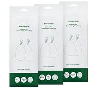 SONGMICS Sacchi Spazzatura, Sacchetti per Immondizia con Manici a Cordoncino, Sacchi per Pattumiere da Cucina da 25L, Pre-separati, Codice 025A01, 3 Rotoli, 40 Pezzi, Bianco KRB025A03