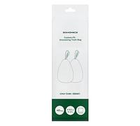 SONGMICS Sacchi Spazzatura, Sacchetti per Immondizia con Manici a Cordoncino, Sacchi per Pattumiere da Cucina da 15-20L, Pre-Separati, Codice 020A01, 2 Rotoli, 80 Pezzi, Bianco KRB020A02