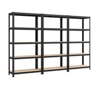 SONGMICS Scaffalatura a 5 Ripiani, Scaffale in Acciaio, Montaggio Rapido Senza Viti, per Utensili Strumenti in Garage, Magazzino, Portante 875 kg, 40 x 90 x 180 cm, Nero GLR040B03