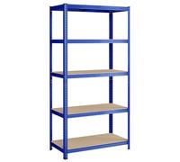 SONGMICS Scaffalatura a 5 Ripiani, Scaffale in Acciaio, Montaggio Rapido, Utensili, Strumenti in Garage, Magazzino, Ripostiglio, Portante 600 kg, 50 x 100 x 200 cm, Blu GLR050Q01