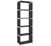 SONGMICS Scaffale 5 Cubi Aperti Armadio da Esposizione Libreria con Ripiani Aperti per Casa Studio Organizzatore per Soggiorno 50 x 30 x 180 cm (L x P x A) Nero LSN15H