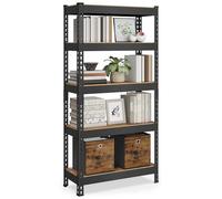 SONGMICS Scaffale a 5 ripiani, per studio, montaggio senza bulloni, ripiani regolabili, 30 x 75 x 150 cm, portata 875 kg, per capannone, magazzino, cantina, cucina, marrone rustico GLR300B11