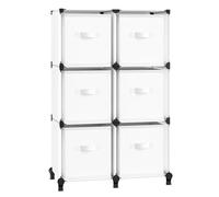SONGMICS Scaffale Componibile a Cubi, Armadio Modulare a 6 Scomparti | Scatole Portaoggetti di Tessuto, Espandibile, Salvaspazio, Camera da Letto, Bianco Nuvola, Collezione DAMION LPC062W06