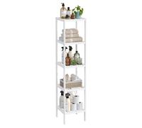 SONGMICS Scaffale da Bagno in Bambùa 5 Ripiani, Scaffale Stretto Multifunzione,