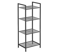 SONGMICS Scaffale da Bagno, Scaffale da Cucina a 4 Ripiani, Scaffale Portavasi con Ripiani Regolabili, Stile Industriale, Nero BSC034B01