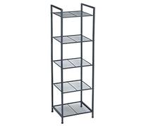 SONGMICS Scaffale da Bagno, Scaffale da Cucina a 5 Ripiani, Scaffale Portavasi con Ripiani Regolabili, Stile Industriale, Nero BSC35BK