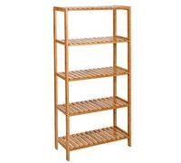 SONGMICS Scaffale da Doccia a 5 Ripiani in Bambù, Scarpiera Mensola Angolo Portasapone 130 x 60 x 26 cm BCB35Y