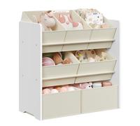 SONGMICS Scaffale per Bambini, Scaffale per Giocattoli, Libreria per Bambini, con 7 Contenitori in Tessuto Non Tessuto, per Camera dei Bambini, Spazioso, 29,5 x 62,5 x 60 cm, Bianco Nuvola GKR034W10