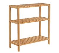 SONGMICS Scaffale Portaoggetti in Bambù, Mensola a 3 Ripiani, Multiuso, per Ingresso, Bagno, Soggiorno, Balcone, Cucina, 26 x 60 x 66 cm, Beige Naturale BCB33Y