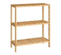 SONGMICS Scaffale Portaoggetti in Bambù, Mensola a 3 Ripiani, Multiuso, per Ingresso, Bagno, Soggiorno, Balcone, Cucina, 26 x 60 x 66 cm, Beige Naturale BCB33Y