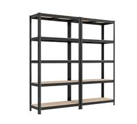 SONGMICS Scaffale portaoggetti per carichi pesanti (40 x 90 x 180 cm, con telaio in acciaio, può contenere fino a 875 kg, 5 ripiani regolabili, nero/grigio nebbioso/blu