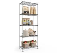 SONGMICS Scaffale Portaoggetti, Ripiani Regolabili, Scaffale di Stoccaggio, per Garage, Camera da Letto, Soggiorno, Cabina, Cucina, Dispensa, 5 Livelli, 30 x 60 x 161 cm, Nero Inchiostro LGR165BH01