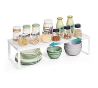 SONGMICS Scaffale Portaspezie, Estensibile, Organizzatore da Cucina, Scaffale da Cucina Piccolo, Organizzatore per Armadio, Metallo, Scarpiera, Bianco Opaco KCS007W01