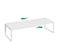 SONGMICS Scaffale Portaspezie, Estensibile, Organizzatore da Cucina, Scaffale da Cucina Piccolo, Organizzatore per Armadio, Metallo, Scarpiera, Bianco Opaco KCS007W01