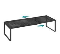 SONGMICS Scaffale Portaspezie, Estensibile, Organizzatore da Cucina, Scaffale da Cucina Piccolo, Organizzatore per Armadio, Metallo, Scarpiera, Nero Opaco KCS007B01